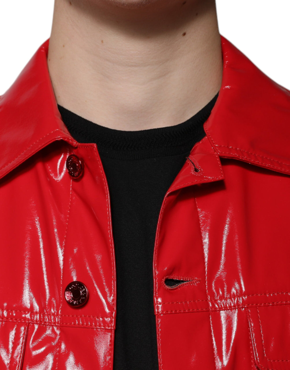 Jacket by Dolce & Gabbana for men in polyester red showcases a enveloping silhouette, artfully detailed with a enveloping and premium for a truly enveloping finish.