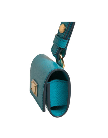 Dolce & Gabbana Leather & Metal Earbuds Carrying Case - Gold Green