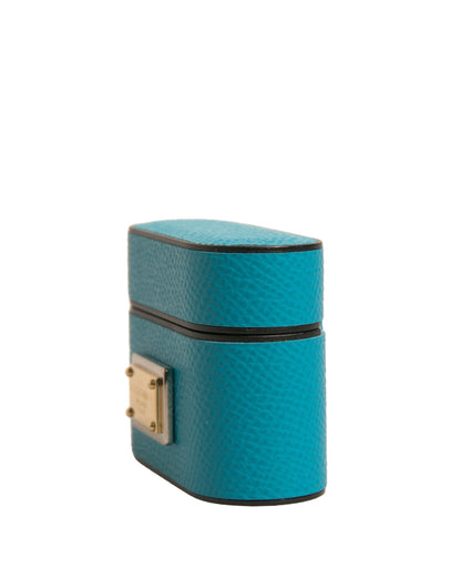 Dolce & Gabbana Leather & Metal Earbuds Carrying Case - Green