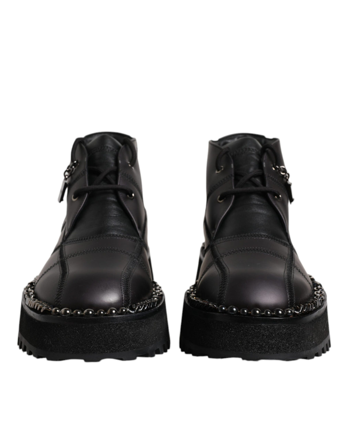 Dolce & Gabbana Men's Leather & Rubber Lace-Up Ankle Boots - Black