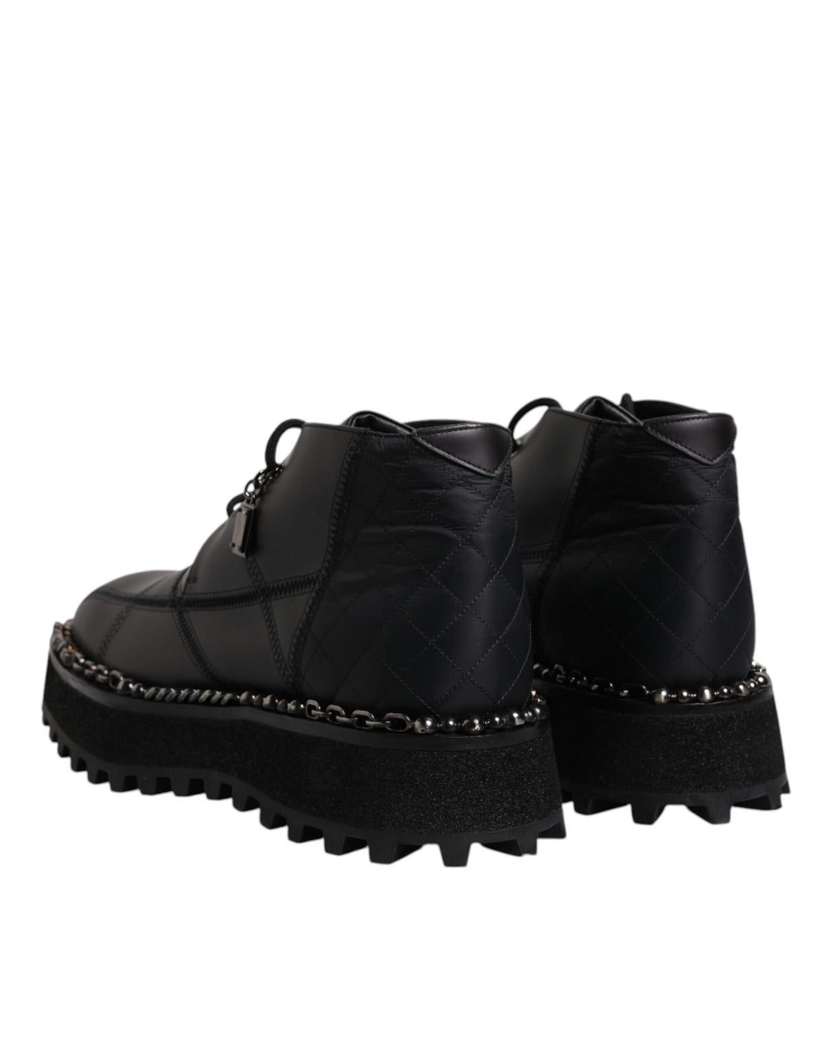 Dolce & Gabbana Men's Leather & Rubber Lace-Up Ankle Boots - Black