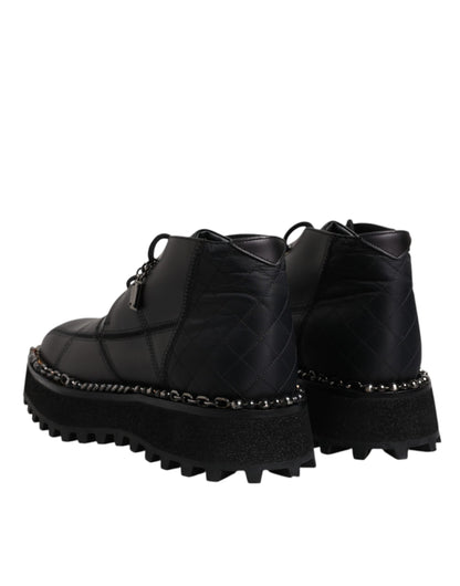 Dolce & Gabbana Men's Leather & Rubber Lace-Up Ankle Boots - Black