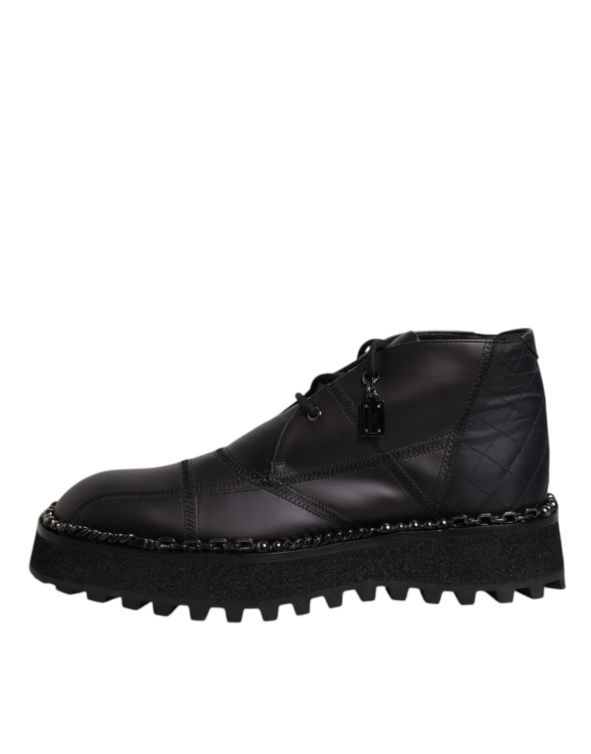 Dolce & Gabbana Men's Leather & Rubber Lace-Up Ankle Boots - Black