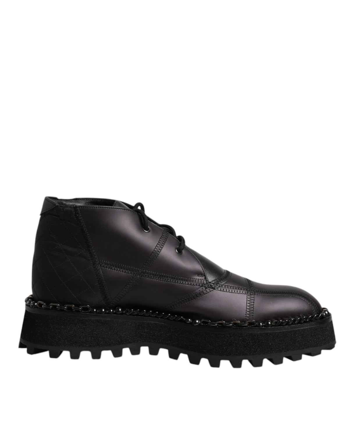 Dolce & Gabbana Men's Leather & Rubber Lace-Up Ankle Boots - Black