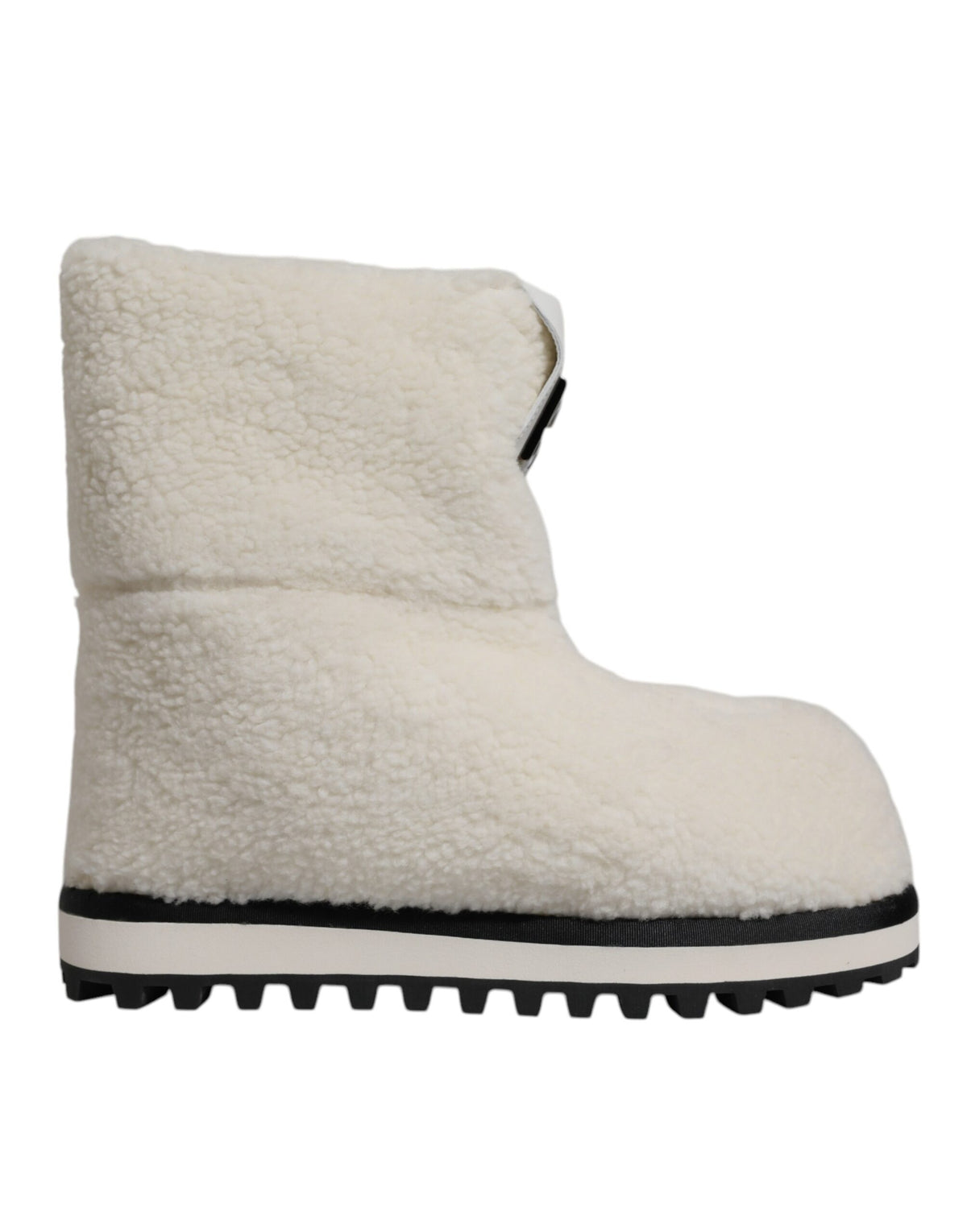 Dolce & Gabbana Men's Plush Rubber & Calf Leather Flat Mid-Calf Boots - White