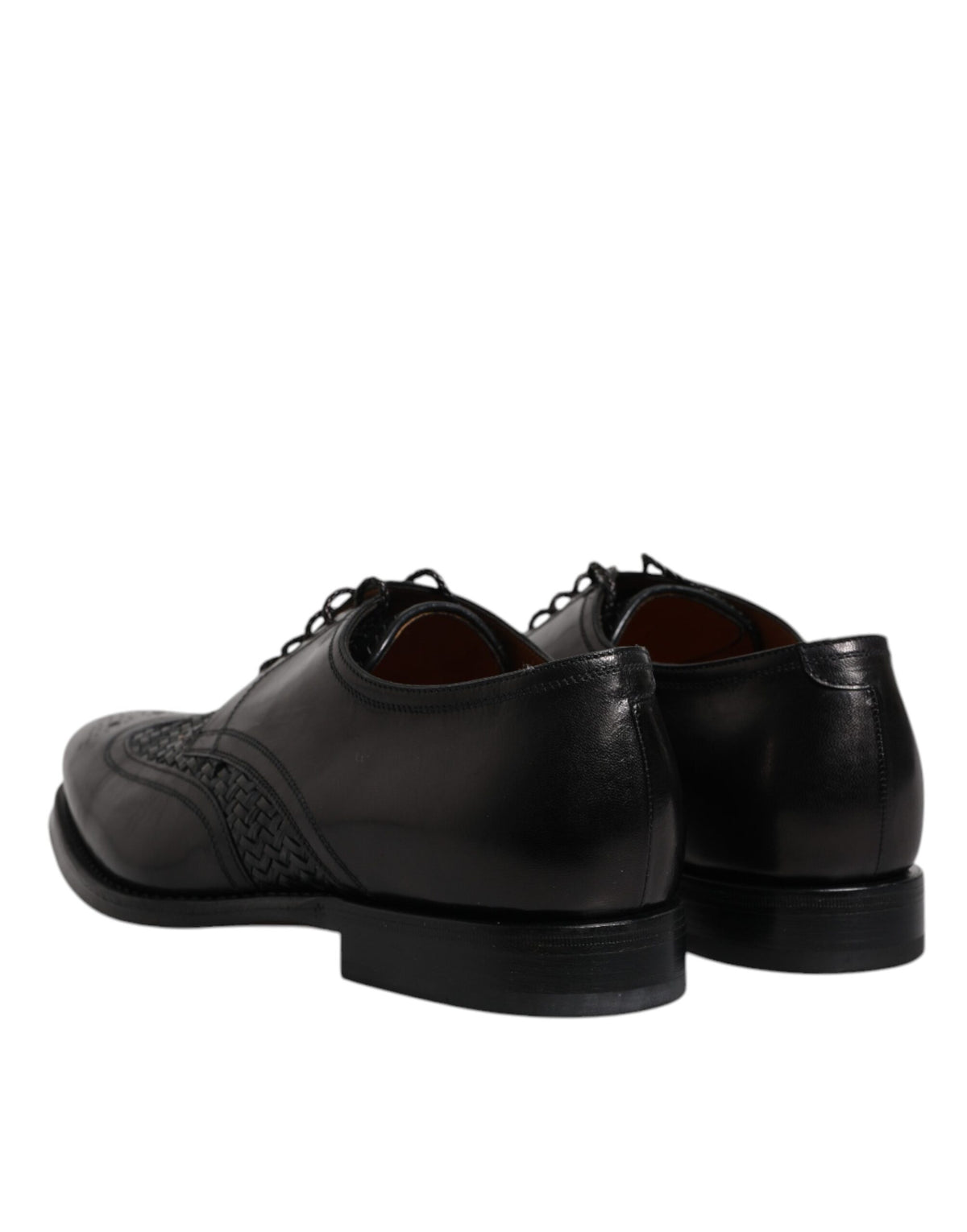 Dolce & Gabbana Men's Goatskin Leather & Viscose Derby Lace-Up Shoes - Black