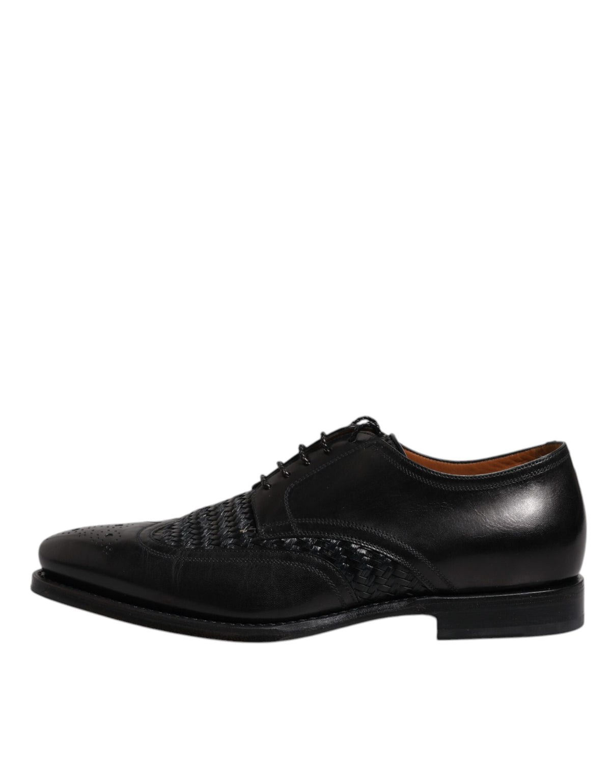 Dolce & Gabbana Men's Goatskin Leather & Viscose Derby Lace-Up Shoes - Black