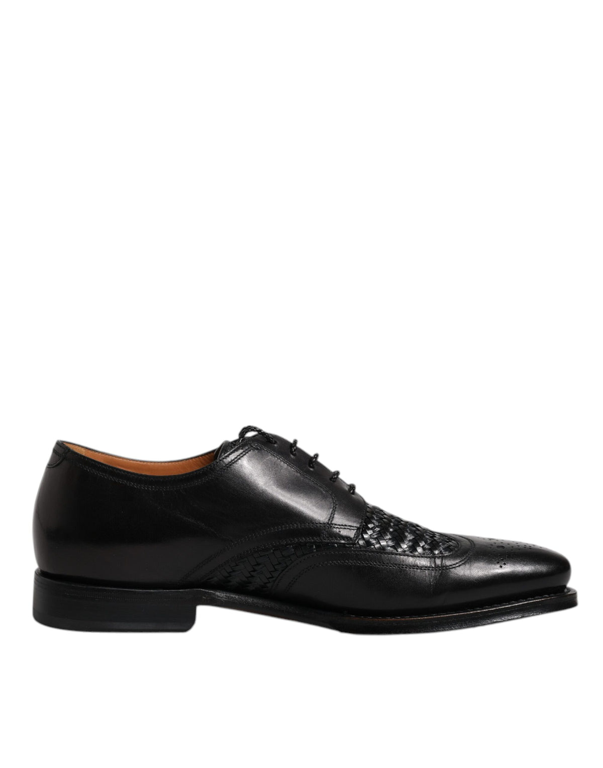 Dolce & Gabbana Men's Goatskin Leather & Viscose Derby Lace-Up Shoes - Black