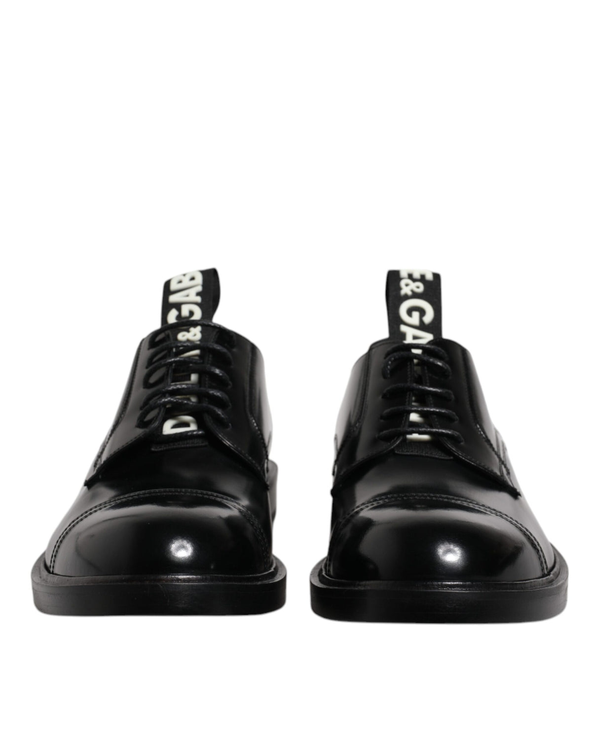 Dolce & Gabbana Men's Calf Leather & Patent Derby Lace-Up Shoes - Black