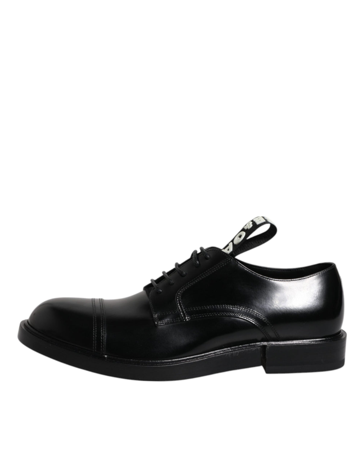 Dolce & Gabbana Men's Calf Leather & Patent Derby Lace-Up Shoes - Black