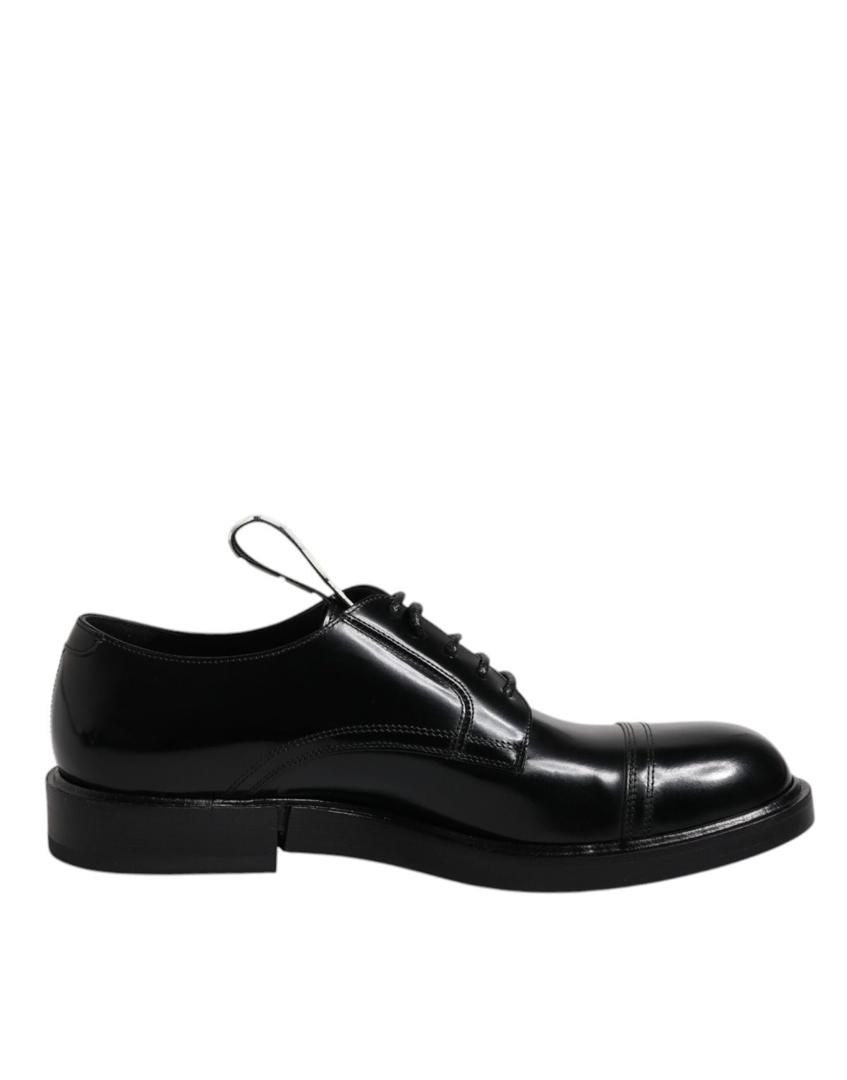 Dolce & Gabbana Men's Calf Leather & Patent Derby Lace-Up Shoes - Black