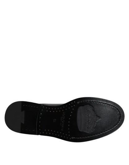 Dolce & Gabbana Men's Calf Leather & Patent Derby Lace-Up Shoes - Black
