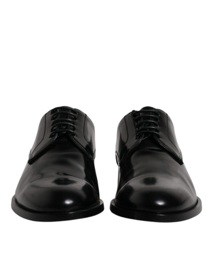 Dolce & Gabbana Men's Calfskin Leather Derby Lace-Up Shoes - Black