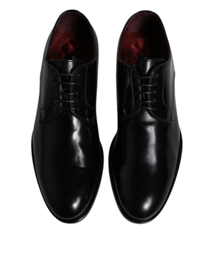 Dolce & Gabbana Men's Calfskin Leather Derby Lace-Up Shoes - Black