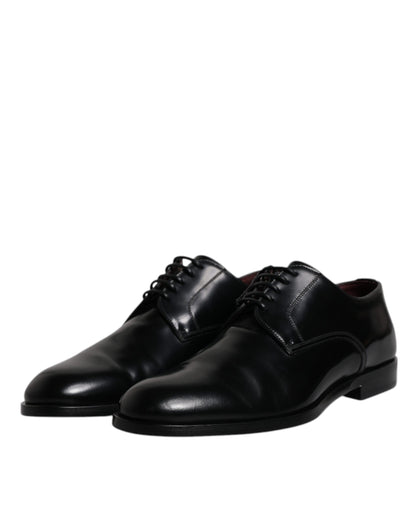 Dolce & Gabbana Men's Calfskin Leather Derby Lace-Up Shoes - Black