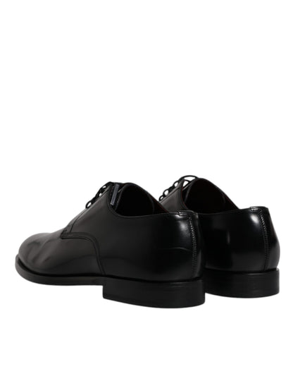 Dolce & Gabbana Men's Calfskin Leather Derby Lace-Up Shoes - Black