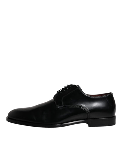 Dolce & Gabbana Men's Calfskin Leather Derby Lace-Up Shoes - Black