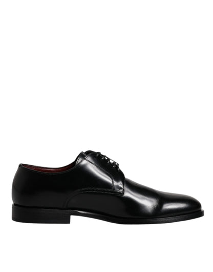 Dolce & Gabbana Men's Calfskin Leather Derby Lace-Up Shoes - Black