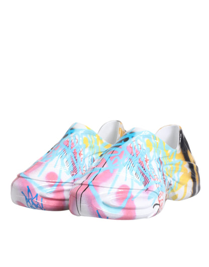 Dolce & Gabbana Men's Low Top Calf Leather & Rubber Sneakers - Multicolor