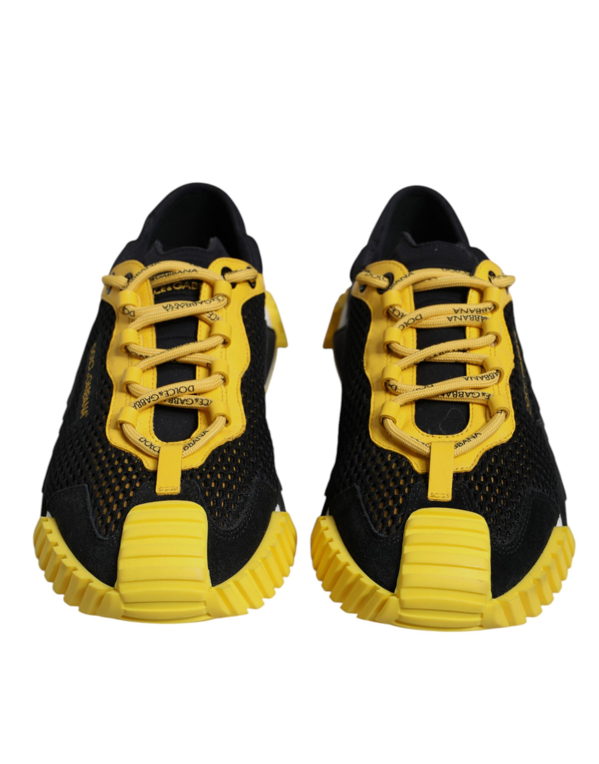 Dolce & Gabbana Men's Low Top Nylon Polyester & Duck Down Sneakers - Black Yellow