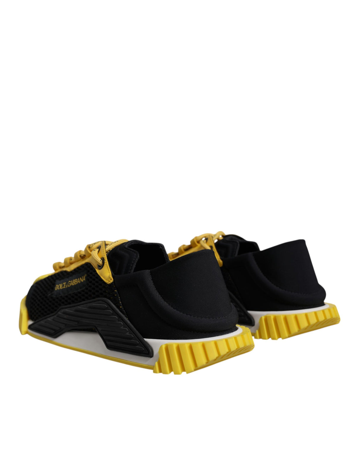 Dolce & Gabbana Men's Low Top Nylon Polyester & Duck Down Sneakers - Black Yellow