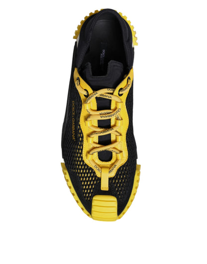 Dolce & Gabbana Men's Low Top Nylon Polyester & Duck Down Sneakers - Black Yellow