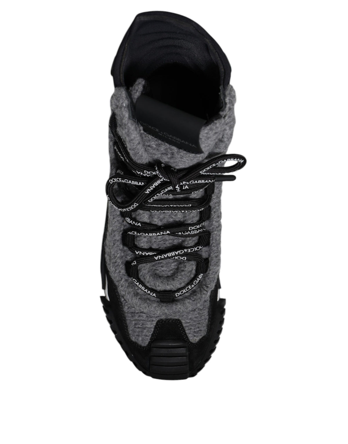 Lace-Up Shoes by Dolce & Gabbana for women in pvc calf leather cotton nylon & wool black & gray showcases a resplendent Women's PVC Calf Leather Cotton Nylon & Wool Lace-Up Shoes aesthetic, defined by its resplendent and elegant .