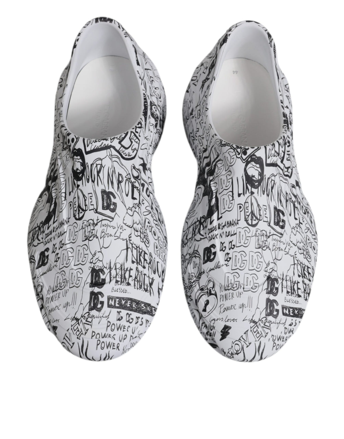 Dolce & Gabbana Men's Low Top Calf Leather & Rubber Sneakers - Black White