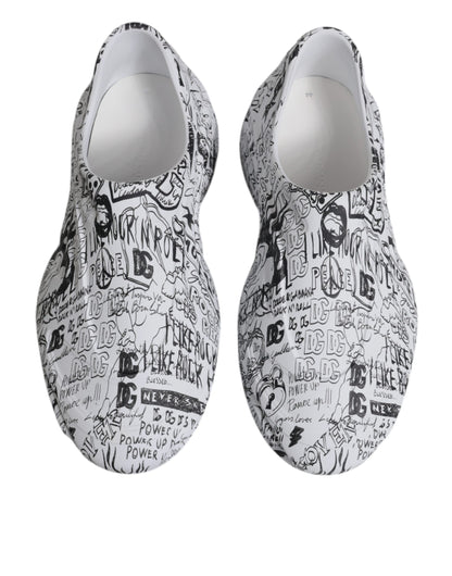 Dolce & Gabbana Men's Low Top Calf Leather & Rubber Sneakers - Black White