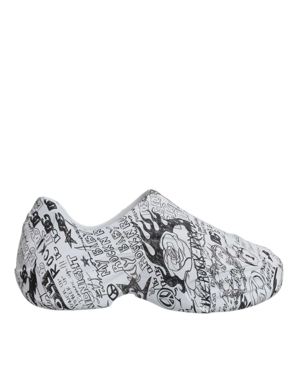 Dolce & Gabbana Men's Low Top Calf Leather & Rubber Sneakers - Black White