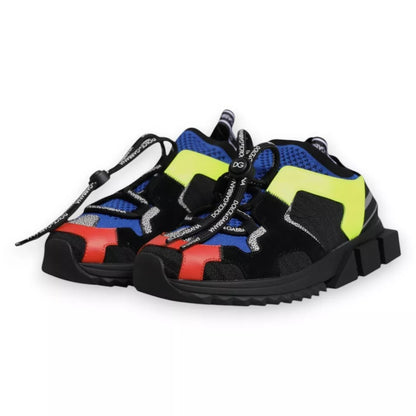 Dolce & Gabbana Aren Women's Slip On Polyester Nylon Calf Leather & Cotton Sneakers - Multicolor