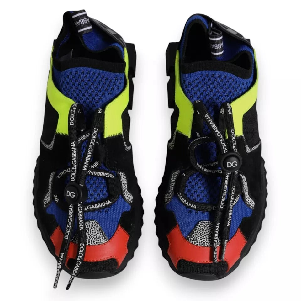 Dolce & Gabbana Aren Women's Slip On Polyester Nylon Calf Leather & Cotton Sneakers - Multicolor
