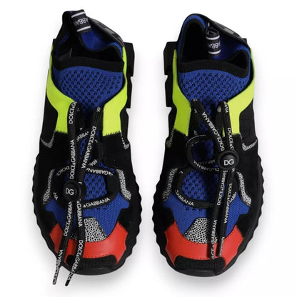 Dolce & Gabbana Aren Women's Slip On Polyester Nylon Calf Leather & Cotton Sneakers - Multicolor