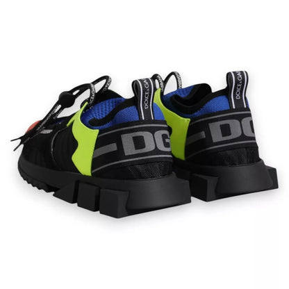 Dolce & Gabbana Aren Women's Slip On Polyester Nylon Calf Leather & Cotton Sneakers - Multicolor