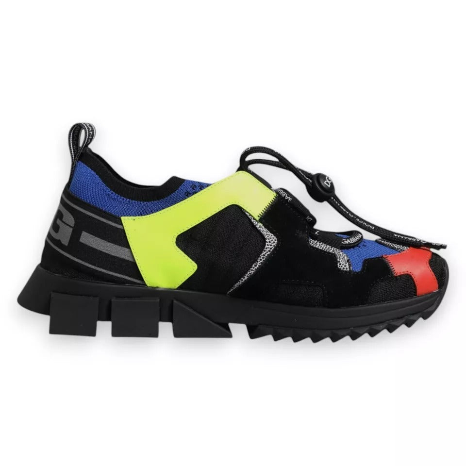 Dolce & Gabbana Aren Women's Slip On Polyester Nylon Calf Leather & Cotton Sneakers - Multicolor