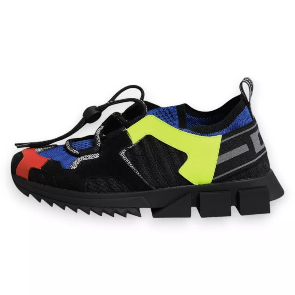 Dolce & Gabbana Aren Women's Slip On Polyester Nylon Calf Leather & Cotton Sneakers - Multicolor