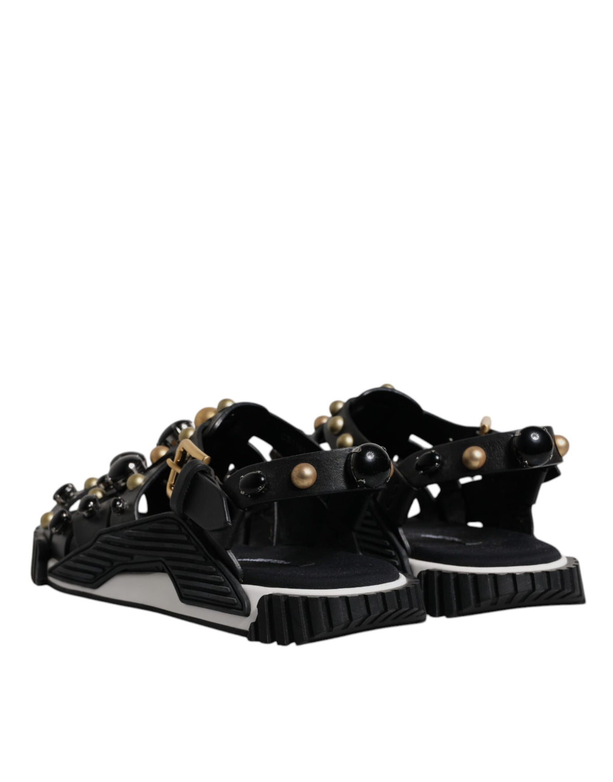 Dolce & Gabbana Men's Calfskin Leather Slider Sandals - Black