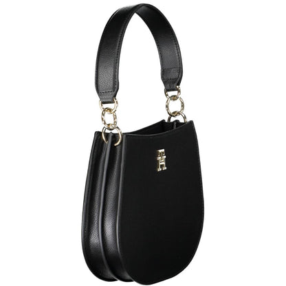 Tommy Hilfiger Black Polyester Leather Effect Convertible Handbag