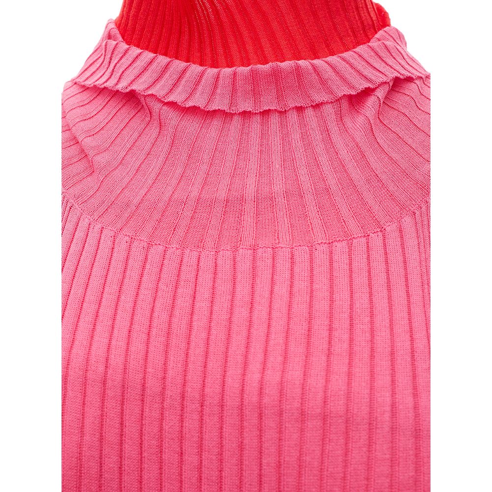Bottega Veneta Pink Cotton Twisted Neck Dress