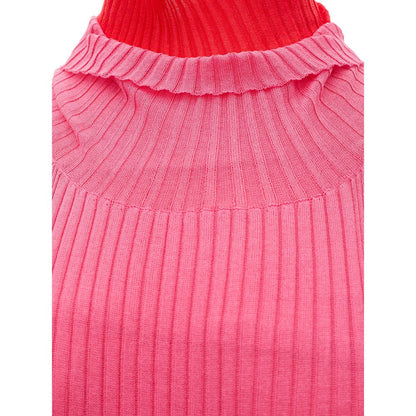 Bottega Veneta Pink Cotton Twisted Neck Dress