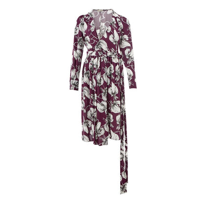 Lardini Elegant Purple Viscose Wrap Dress