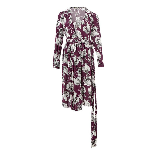 Lardini Elegant Purple Viscose Wrap Dress