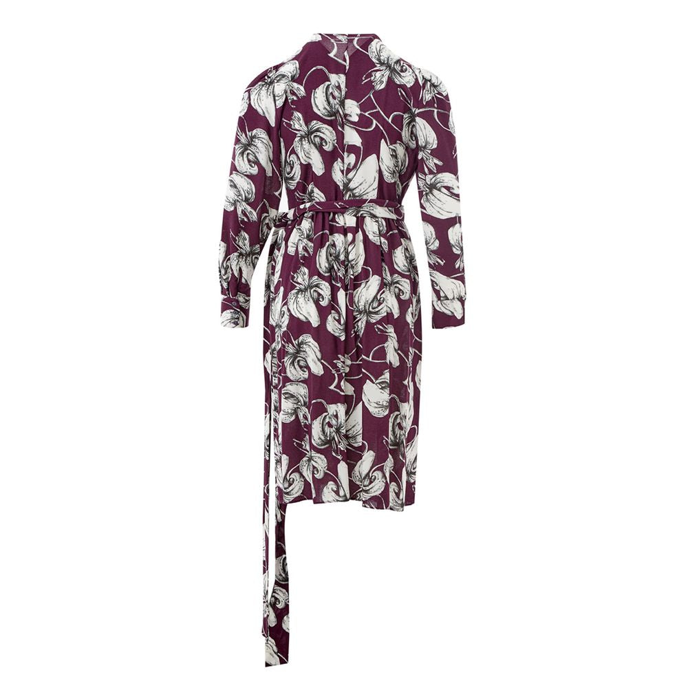 Lardini Elegant Purple Viscose Wrap Dress