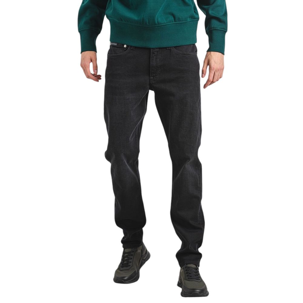 Calvin Klein Jeans Black Cotton Slim Taper Jeans