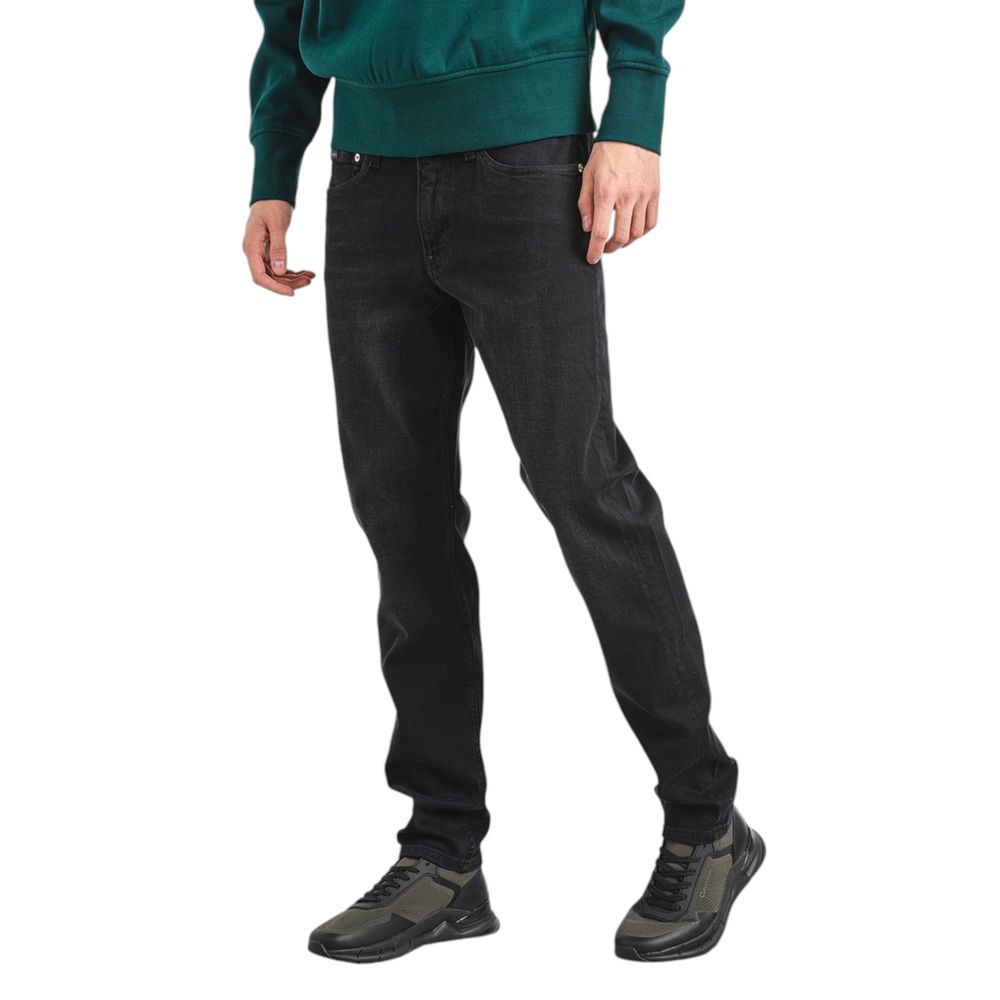 Calvin Klein Jeans Black Cotton Slim Taper Jeans