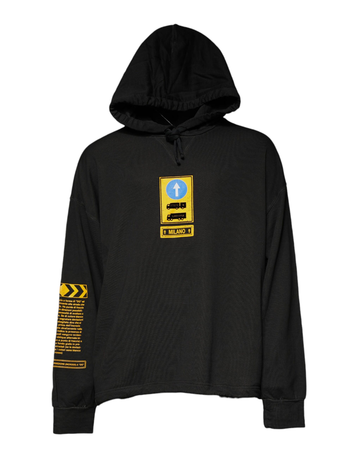 Dolce & Gabbana Men's Regular Fit Cotton Sweatshirt Hoodie - Black