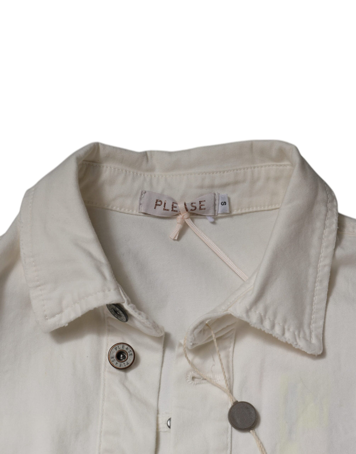Please Women's Short-Sleeve Stretch Cotton Short Dress - White
