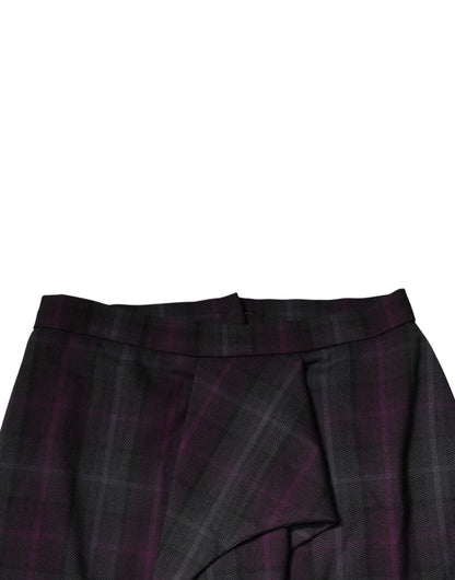 BENCIVENGA Women's High Rise Wool & Viscose Mini Skirt - Multicolor Checkered