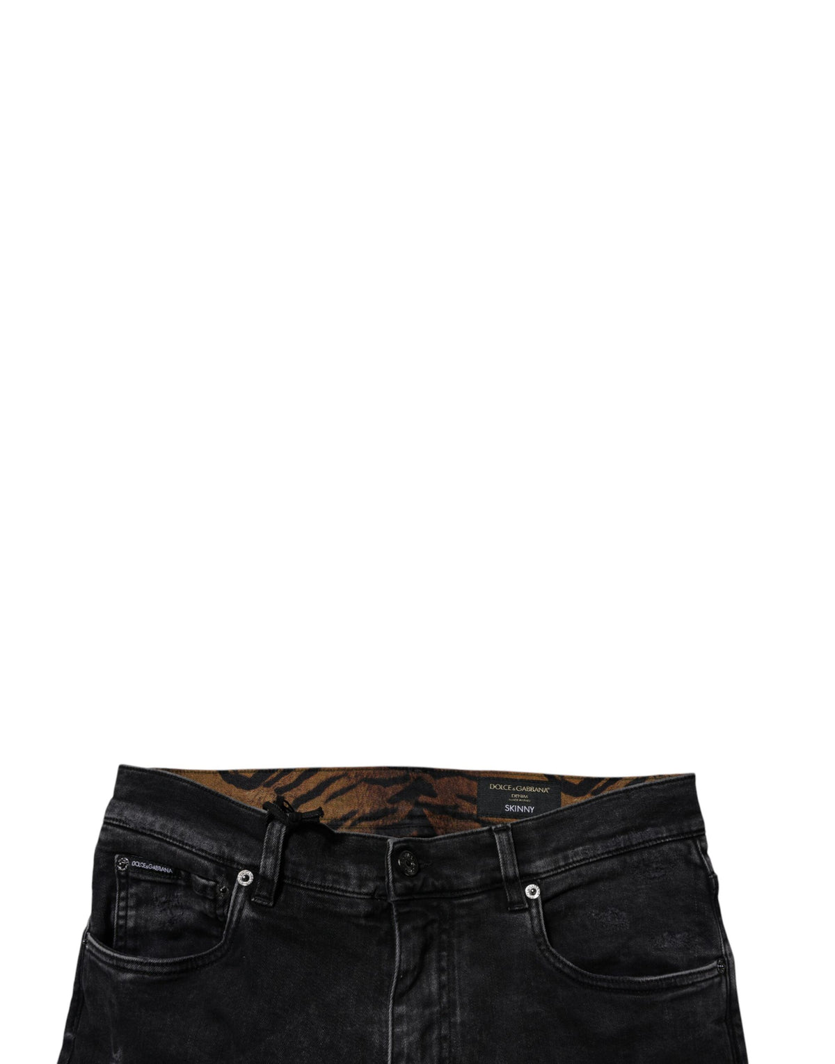 Dolce & Gabbana 9 To 5 Men's Skinny Regular Fit Stretch Denim Cotton Jeans - Black