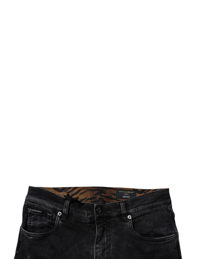 Dolce & Gabbana 9 To 5 Men's Skinny Regular Fit Stretch Denim Cotton Jeans - Black